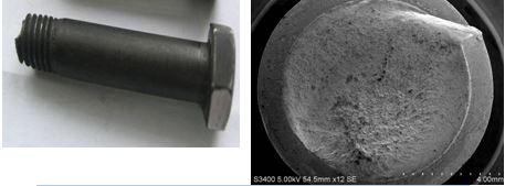 螺栓斷裂位置，螺栓扭斷斷口