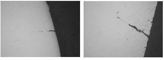 螺栓原材料裂紋形貌 螺栓原材料裂紋形貌 400&times;