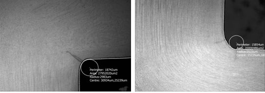 圖14-31 M36螺栓圓角處流線與裂紋形態 圖14-32 M42螺栓圓角處流線與裂紋形態